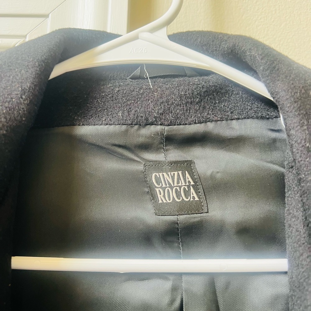 Cinzia Rocco like new stunning Black Double-Breasted virgin wool Coat - Picture 2 of 12